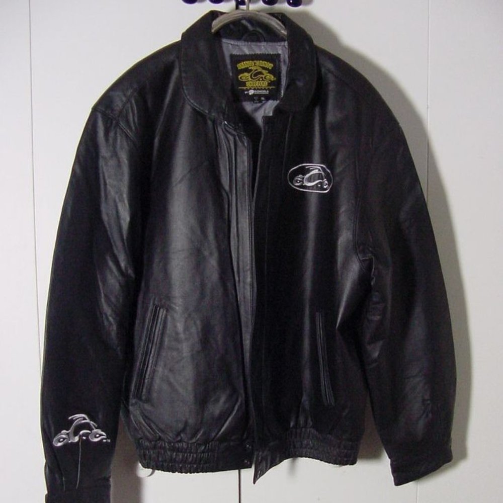 Orange County Choppers Black Leather Jacket Sz XL